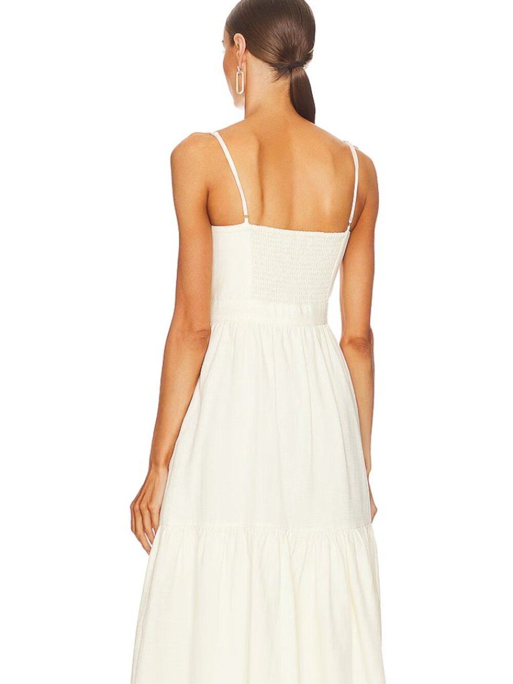 Shona Joy *NEW* Cecilia Twist Bodice Midi Dress in Linen - Picture 6 of 17